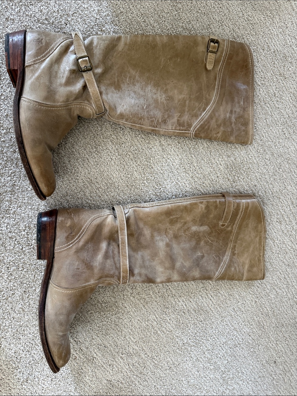 FRYE AND CO. Over-the-Knee Leather Boots in Tan